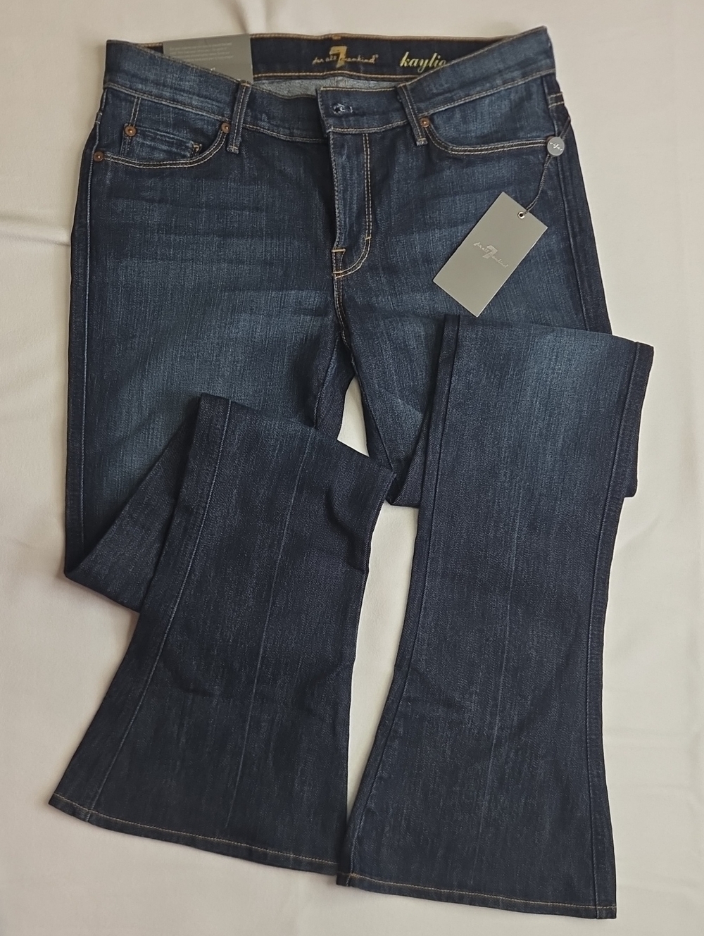 7 For All Mankind Kaylie Dark Blue Supermodel Boot Jeans